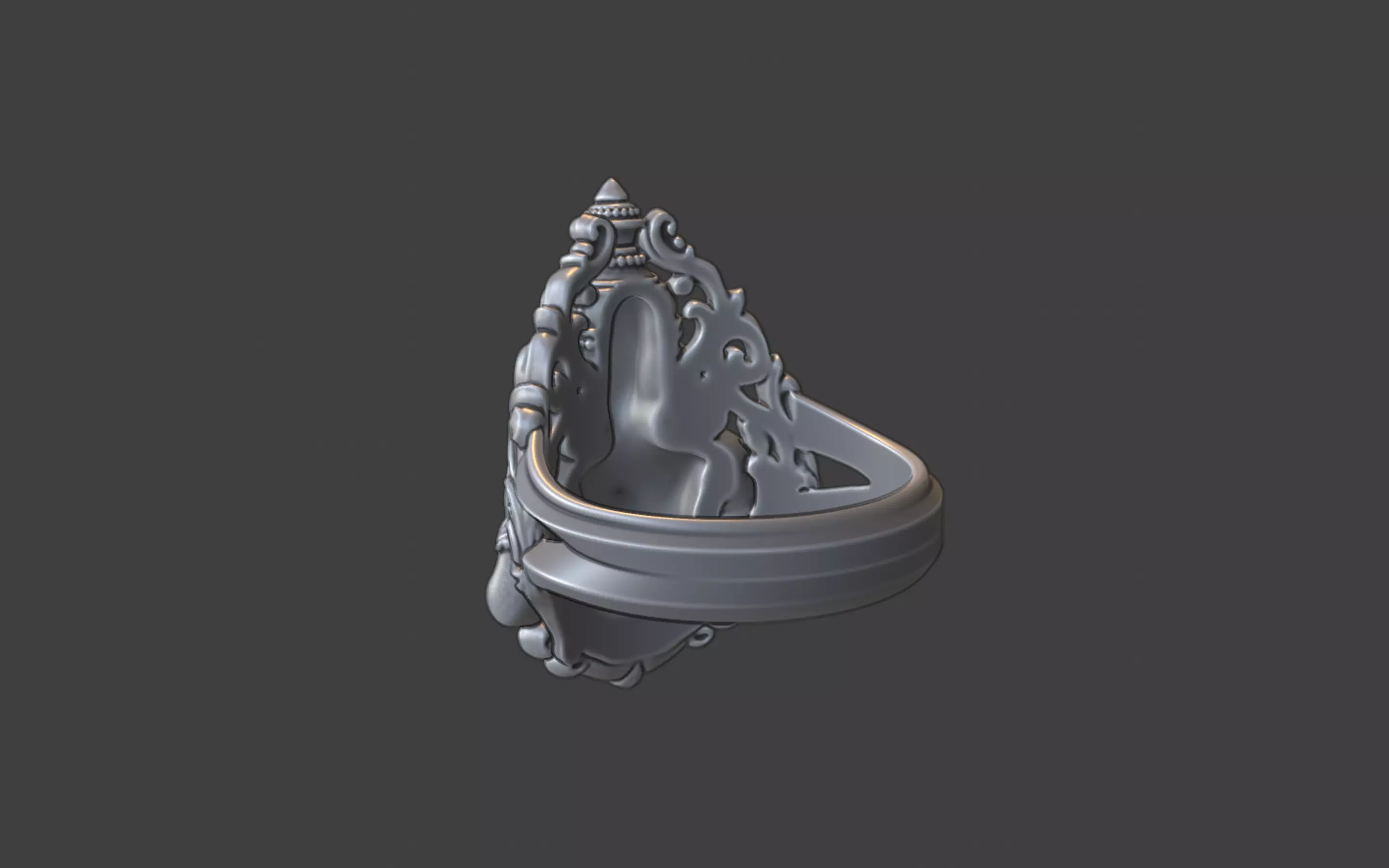 Lord Hanuman ring 3D print model_15