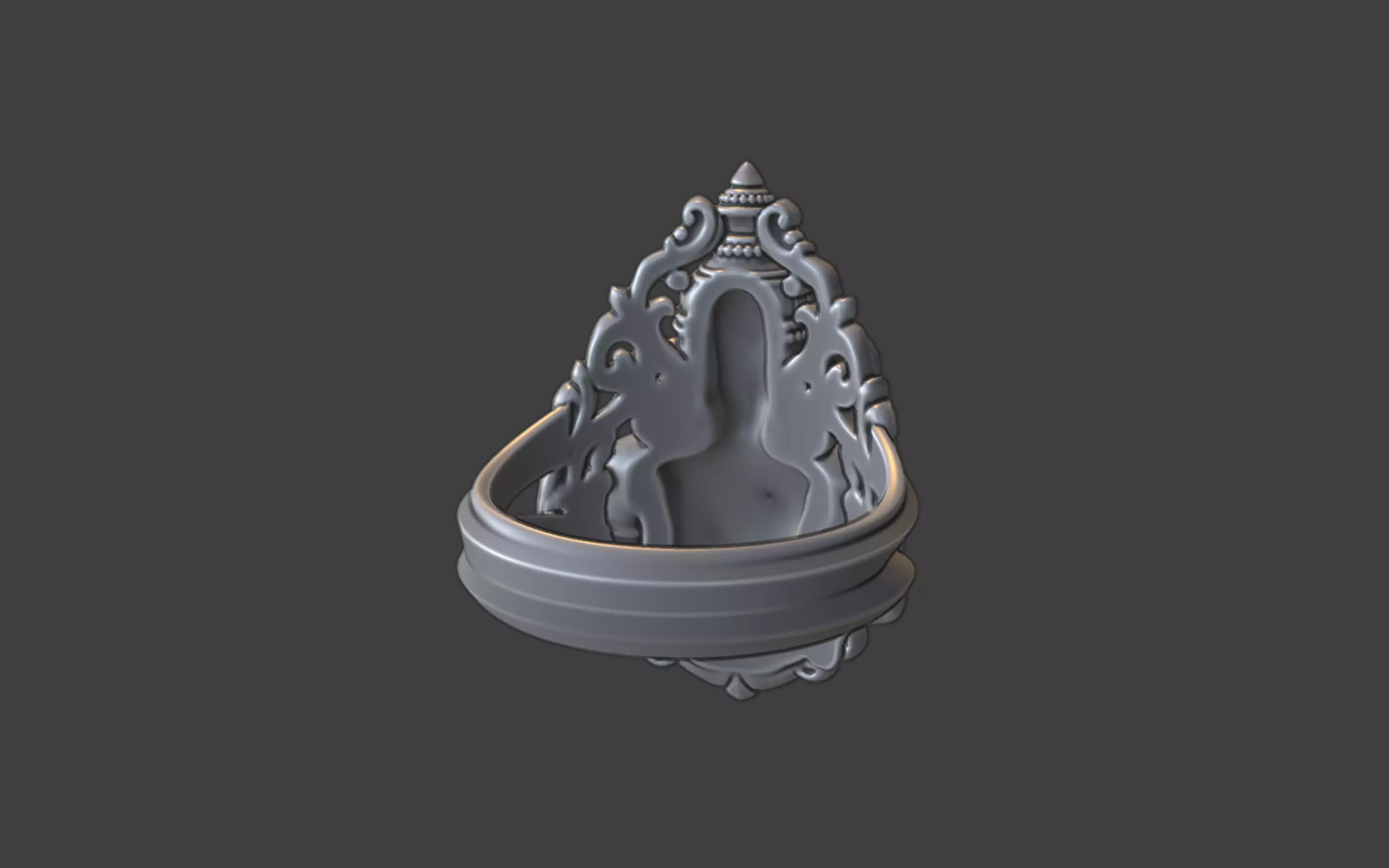 Lord Hanuman ring 3D print model_5