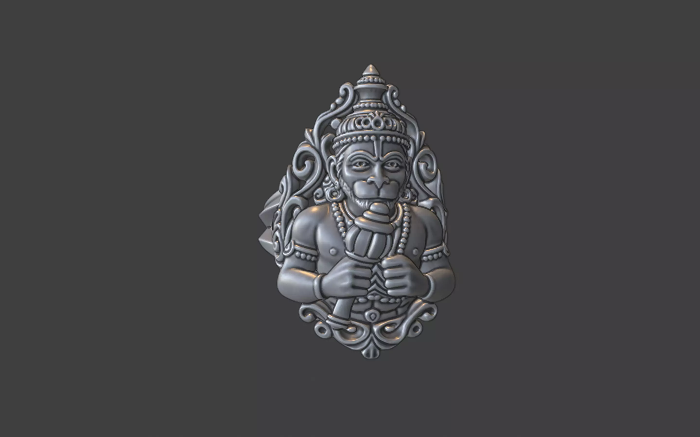 Lord Hanuman ring 3D print model_20