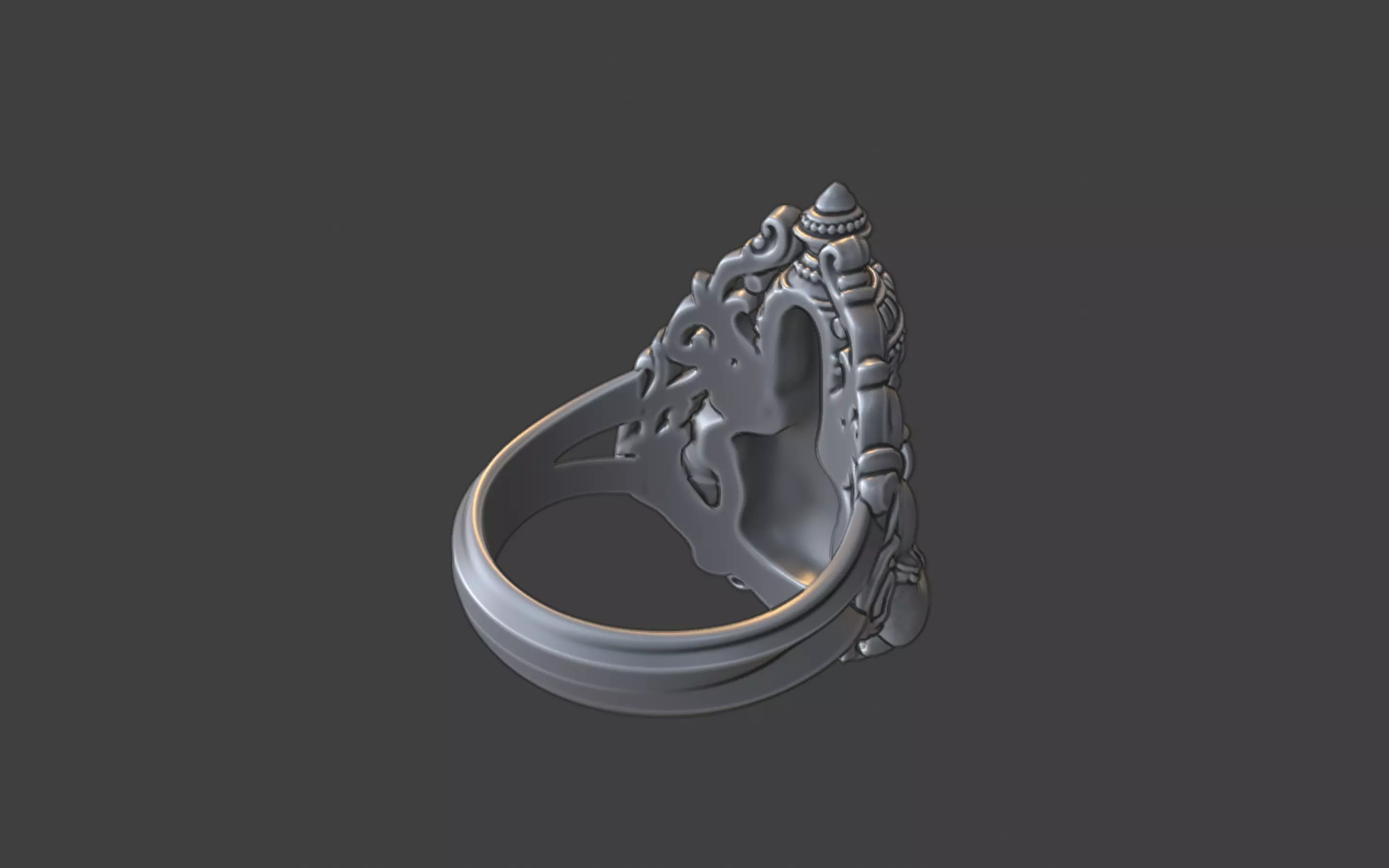 Lord Hanuman ring 3D print model_17