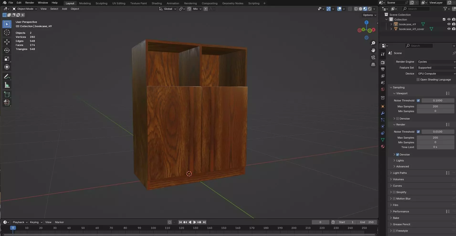 Bookcase CG49 3D model_8
