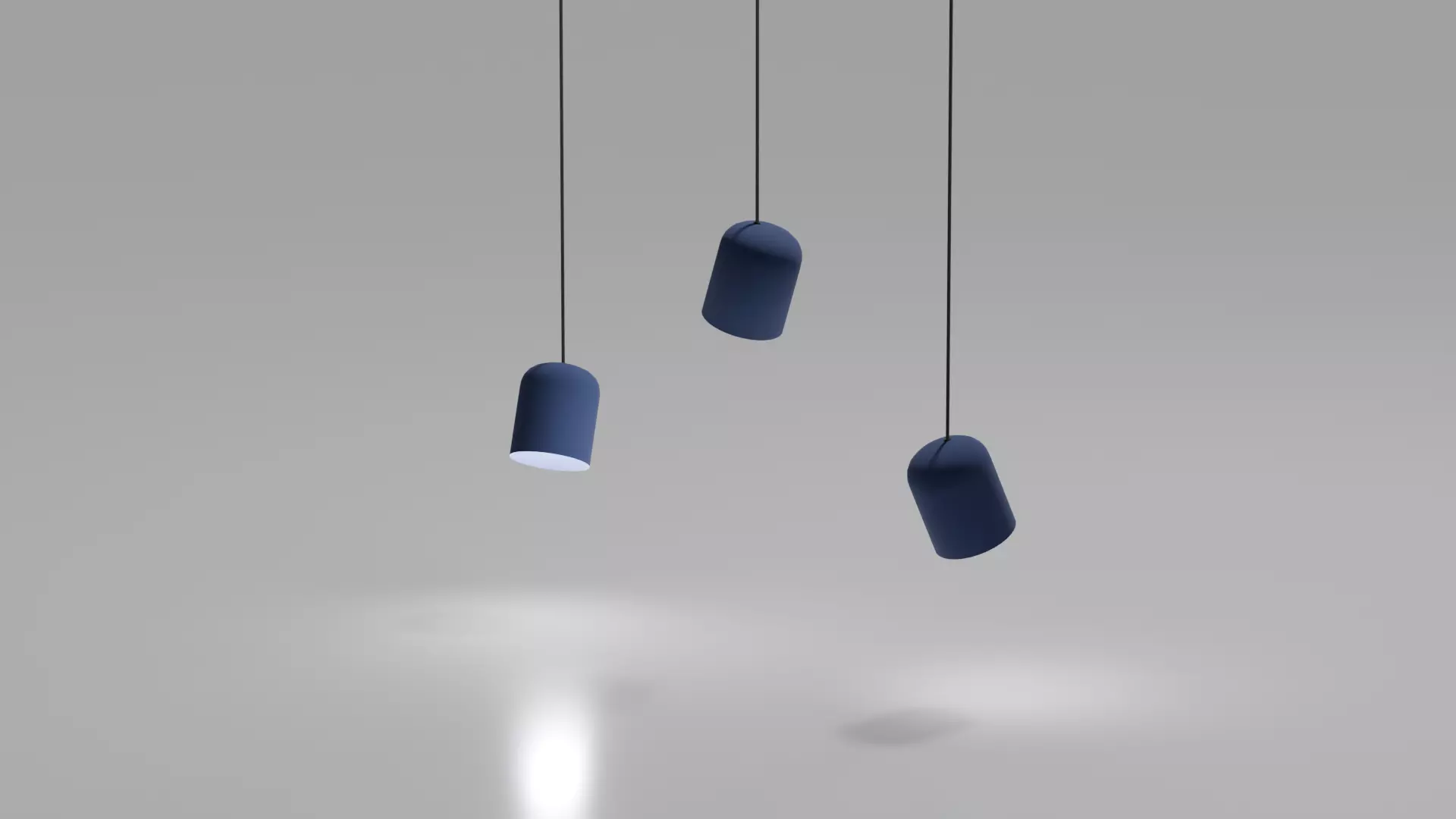 3D Pendant Chandelier Triple Light Modern Minimalist Design 3D model