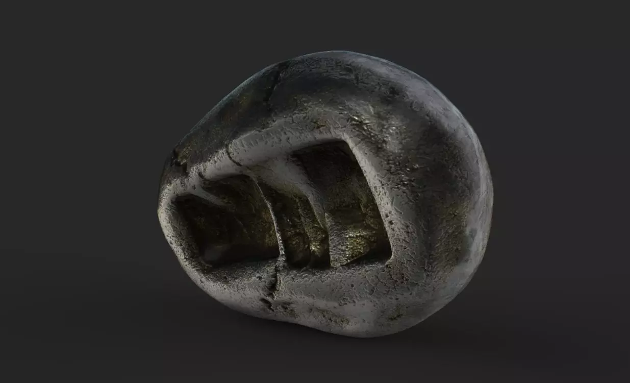 First silver coin king Croesus 3D print model_1