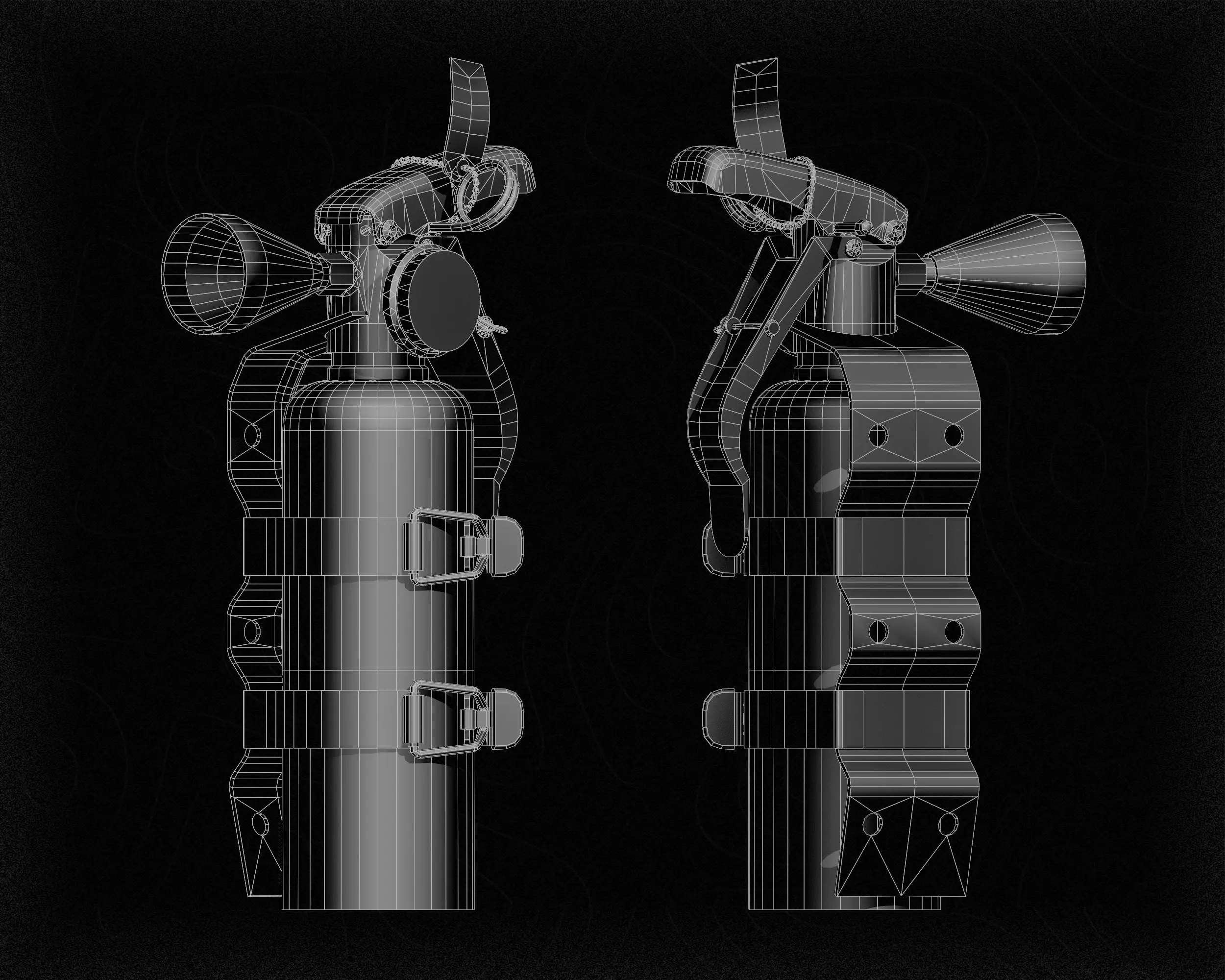 Small Fire Extinguisher 3D Model Prop - Game Ready  Low-poly 3D model_8