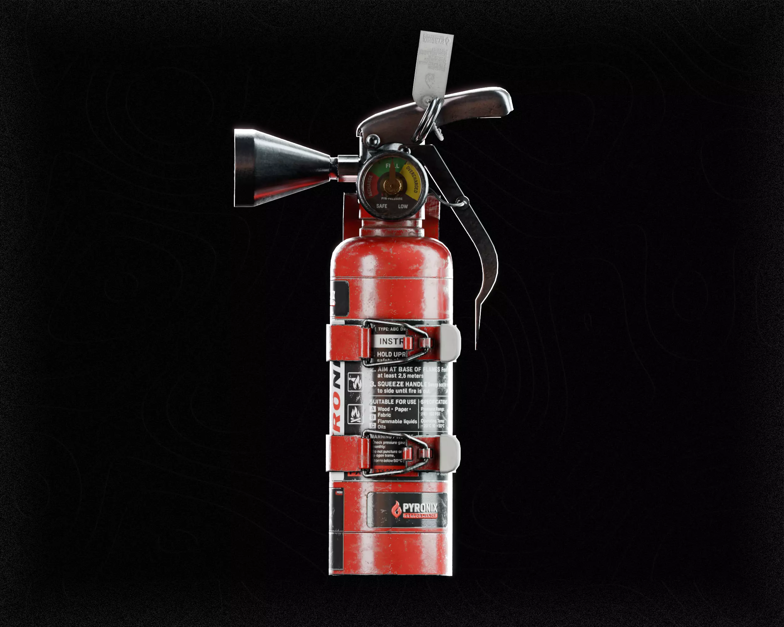 Small Fire Extinguisher 3D Model Prop - Game Ready  Low-poly 3D model_5