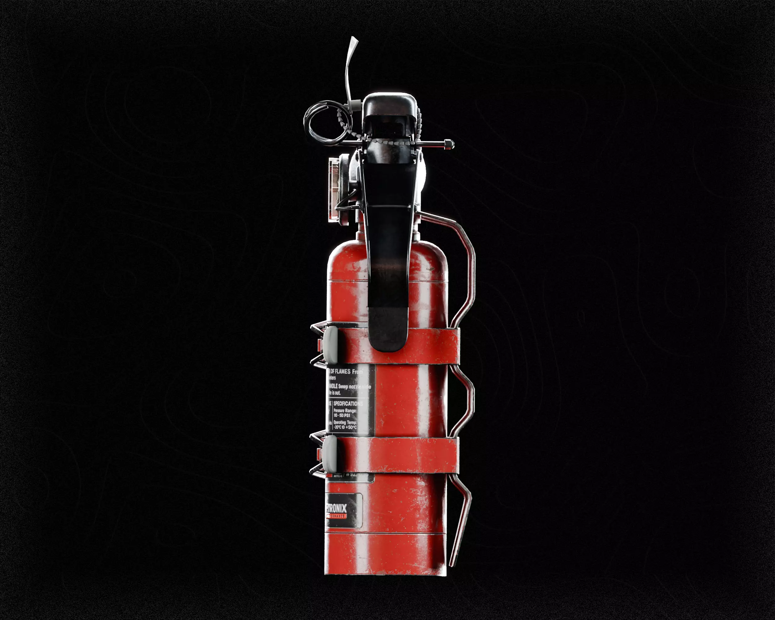 Small Fire Extinguisher 3D Model Prop - Game Ready  Low-poly 3D model_4