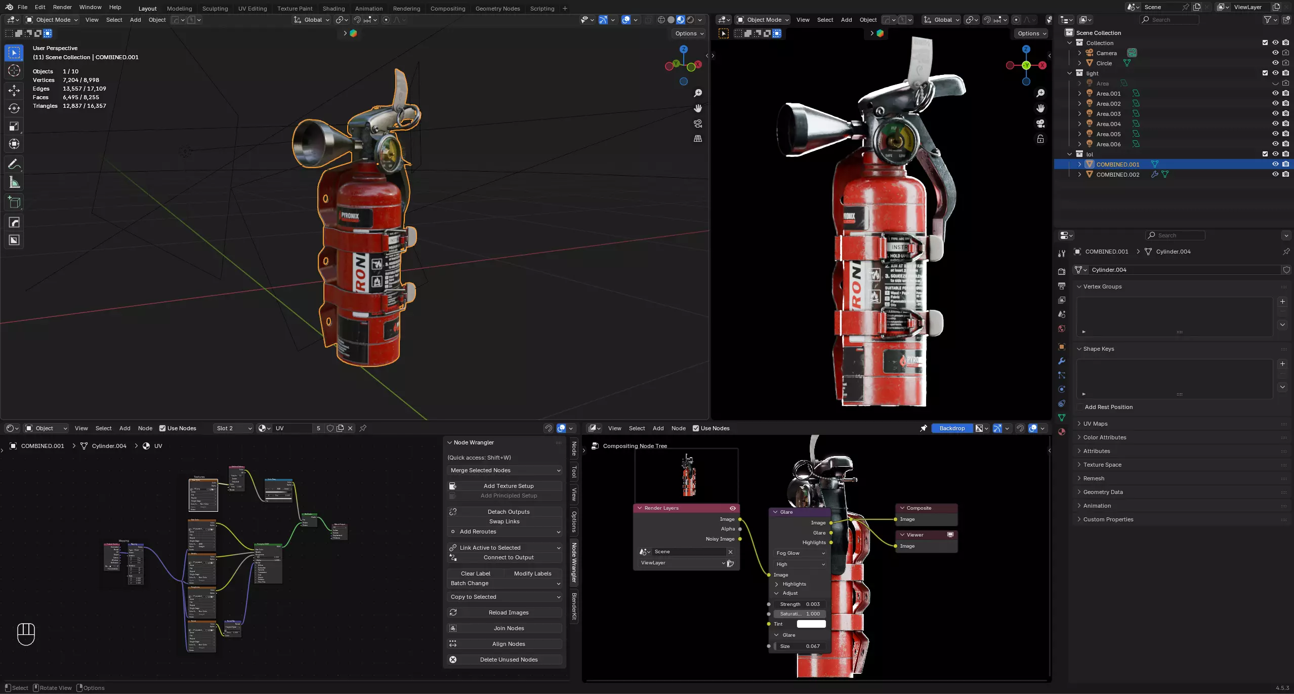 Small Fire Extinguisher 3D Model Prop - Game Ready  Low-poly 3D model_2