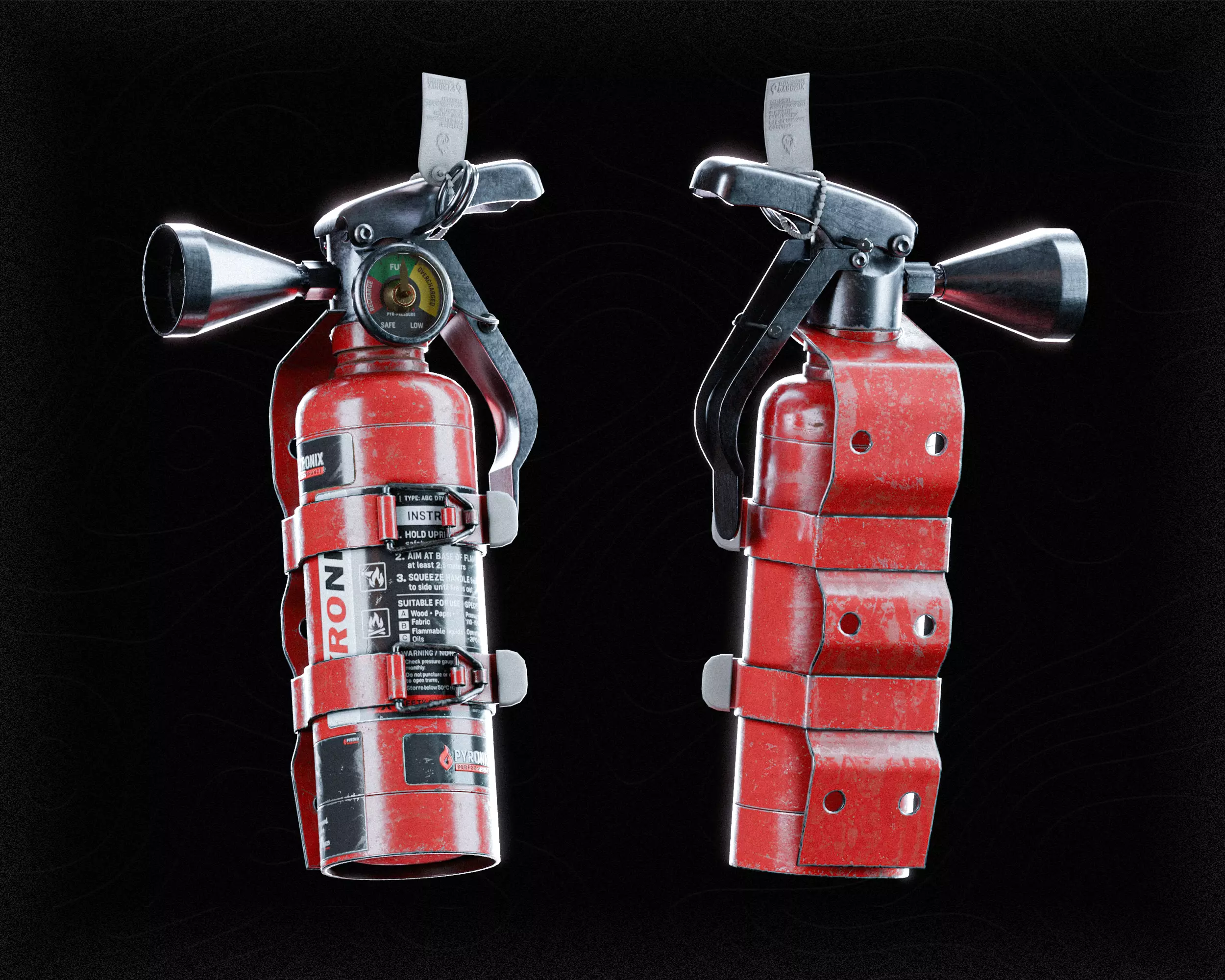 Small Fire Extinguisher 3D Model Prop - Game Ready  Low-poly 3D model_0