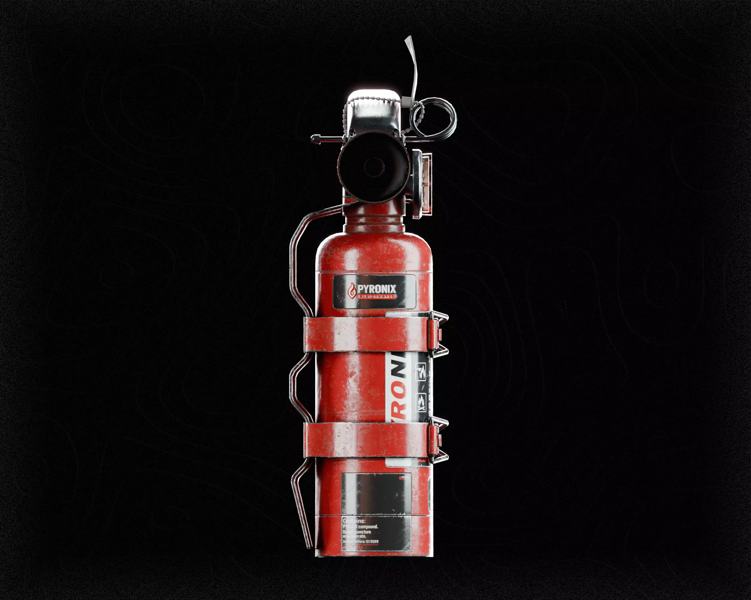 Small Fire Extinguisher 3D Model Prop - Game Ready  Low-poly 3D model_3