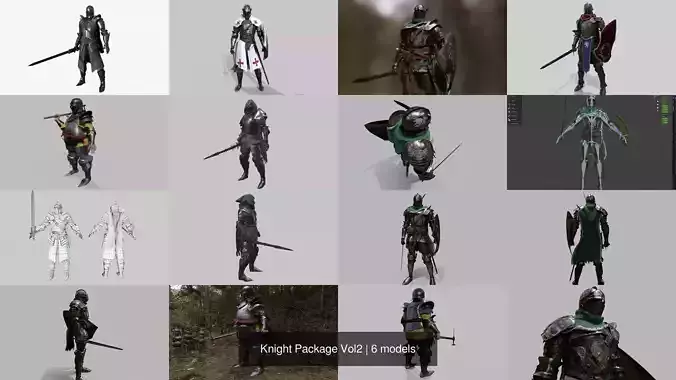 Knight Package Vol2 3D Model Collection