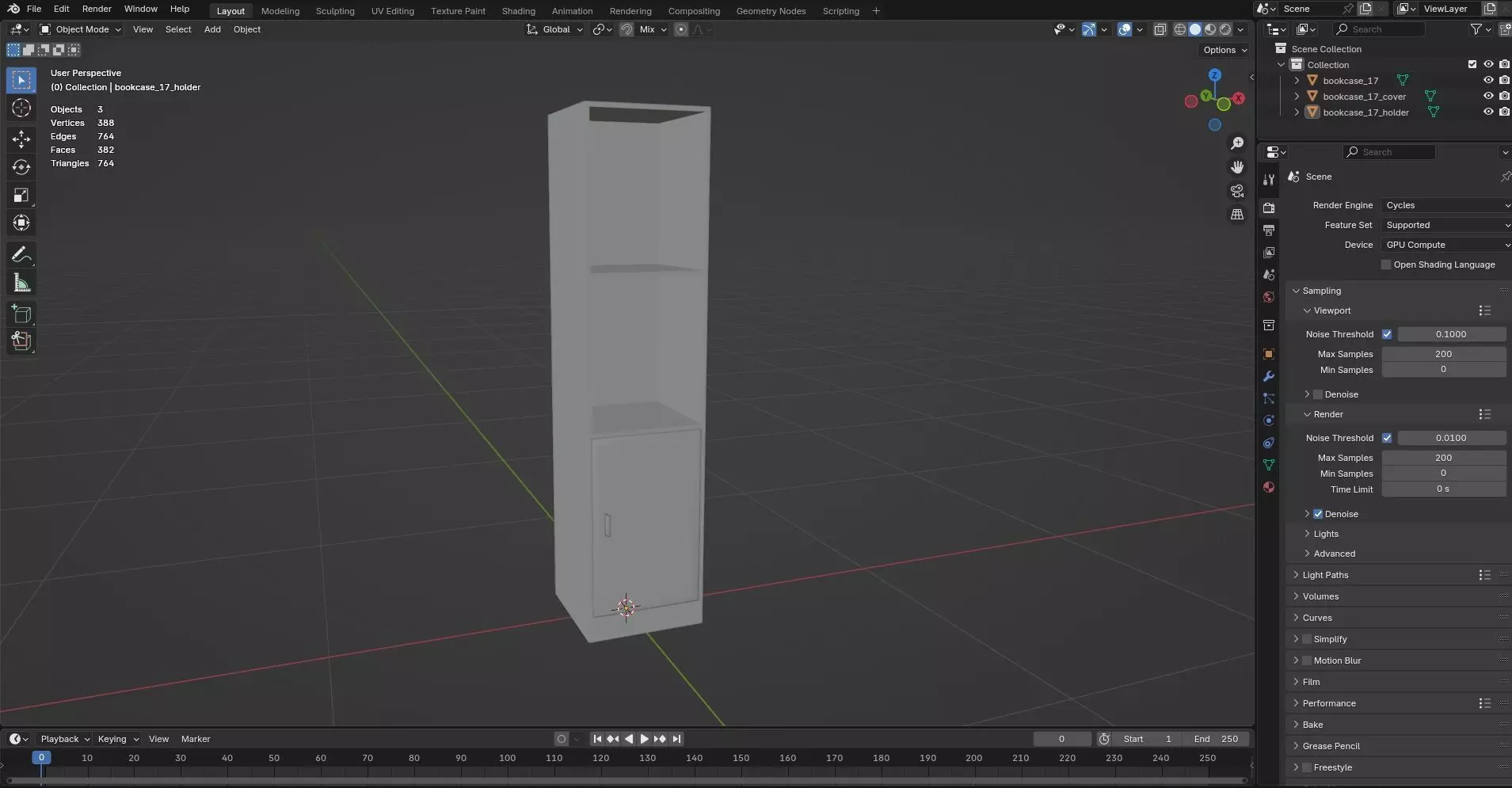 Bookcase CG51 3D model_7