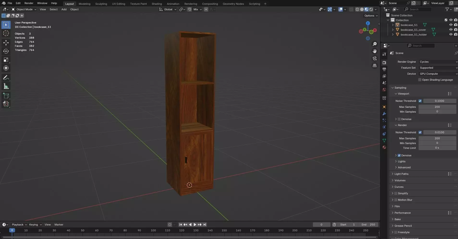 Bookcase CG51 3D model_8