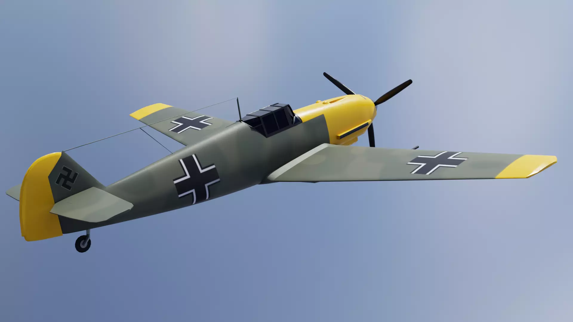 BF109 Low-poly 3D model_6
