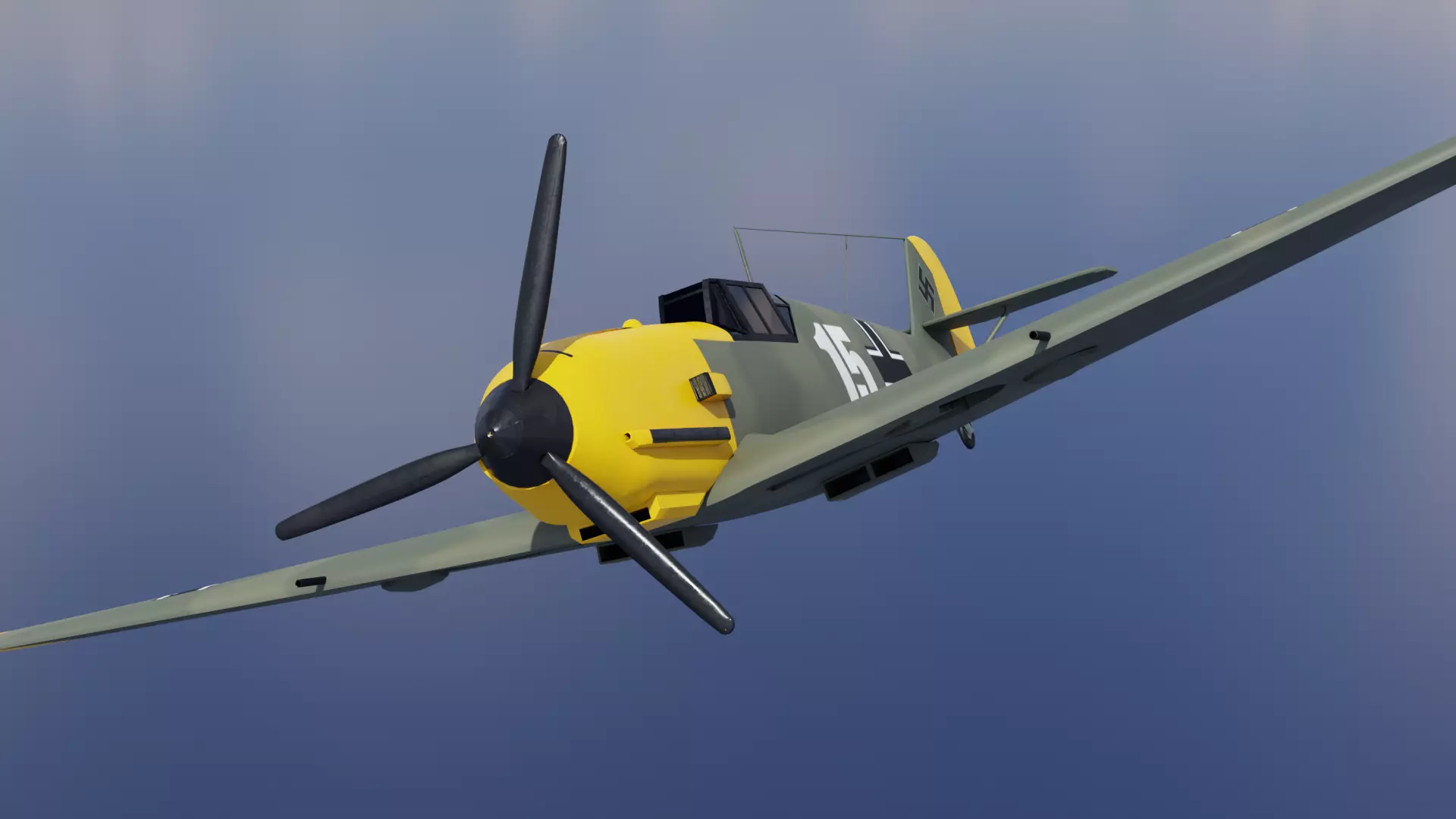 BF109 Low-poly 3D model_9