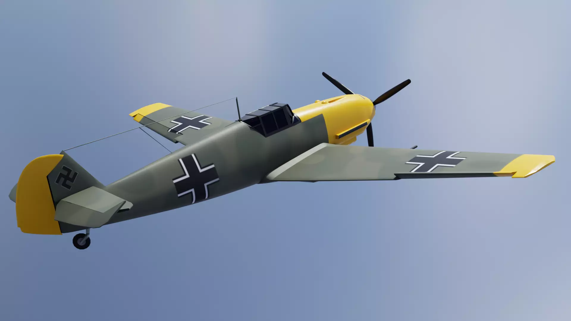 BF109 Low-poly 3D model_5