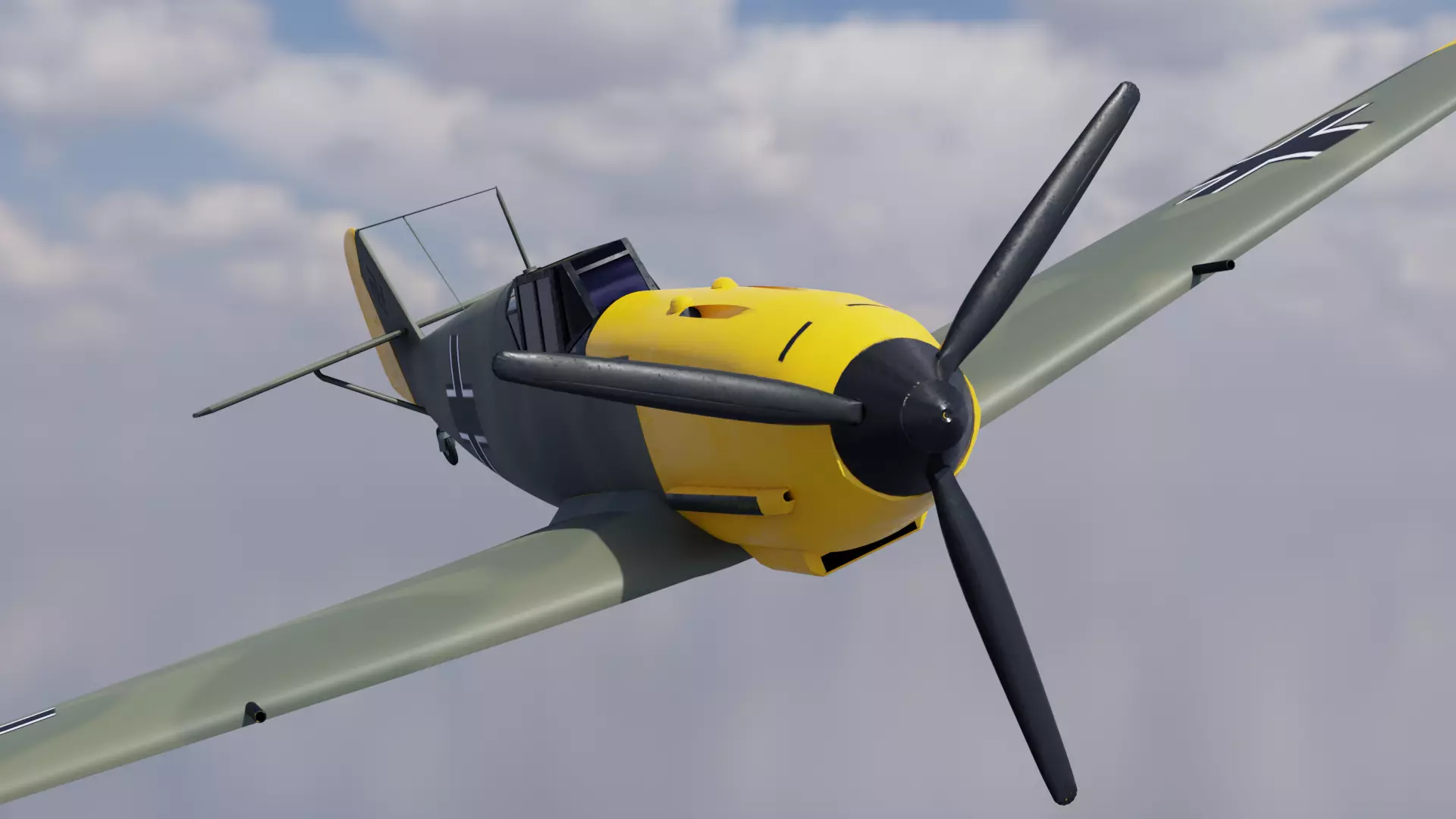 BF109 Low-poly 3D model_0