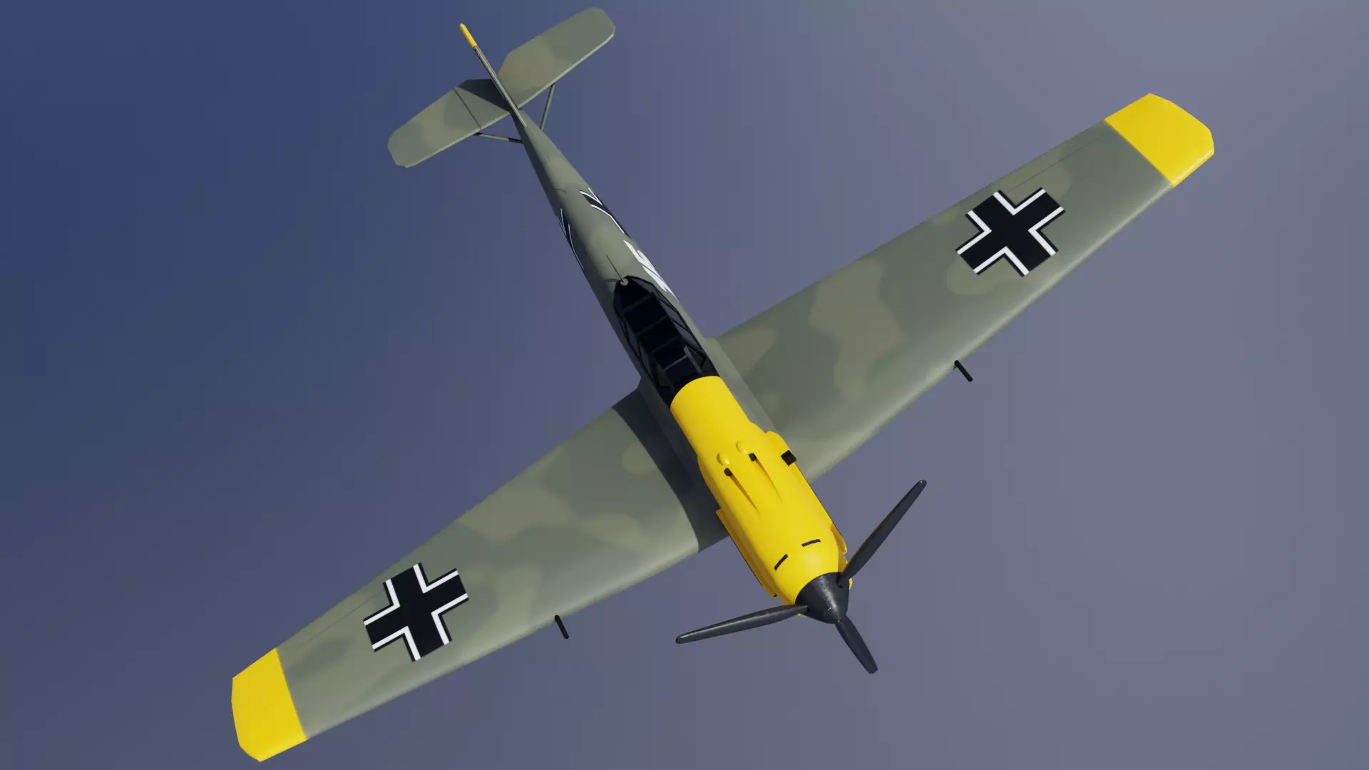 BF109 Low-poly 3D model_8