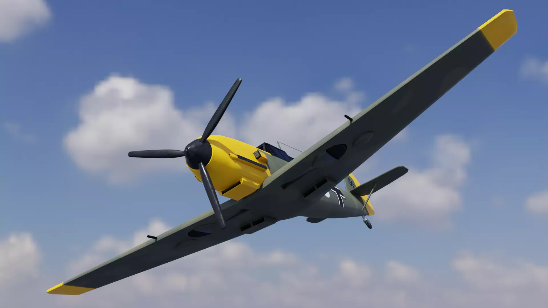 BF109 Low-poly 3D model_4