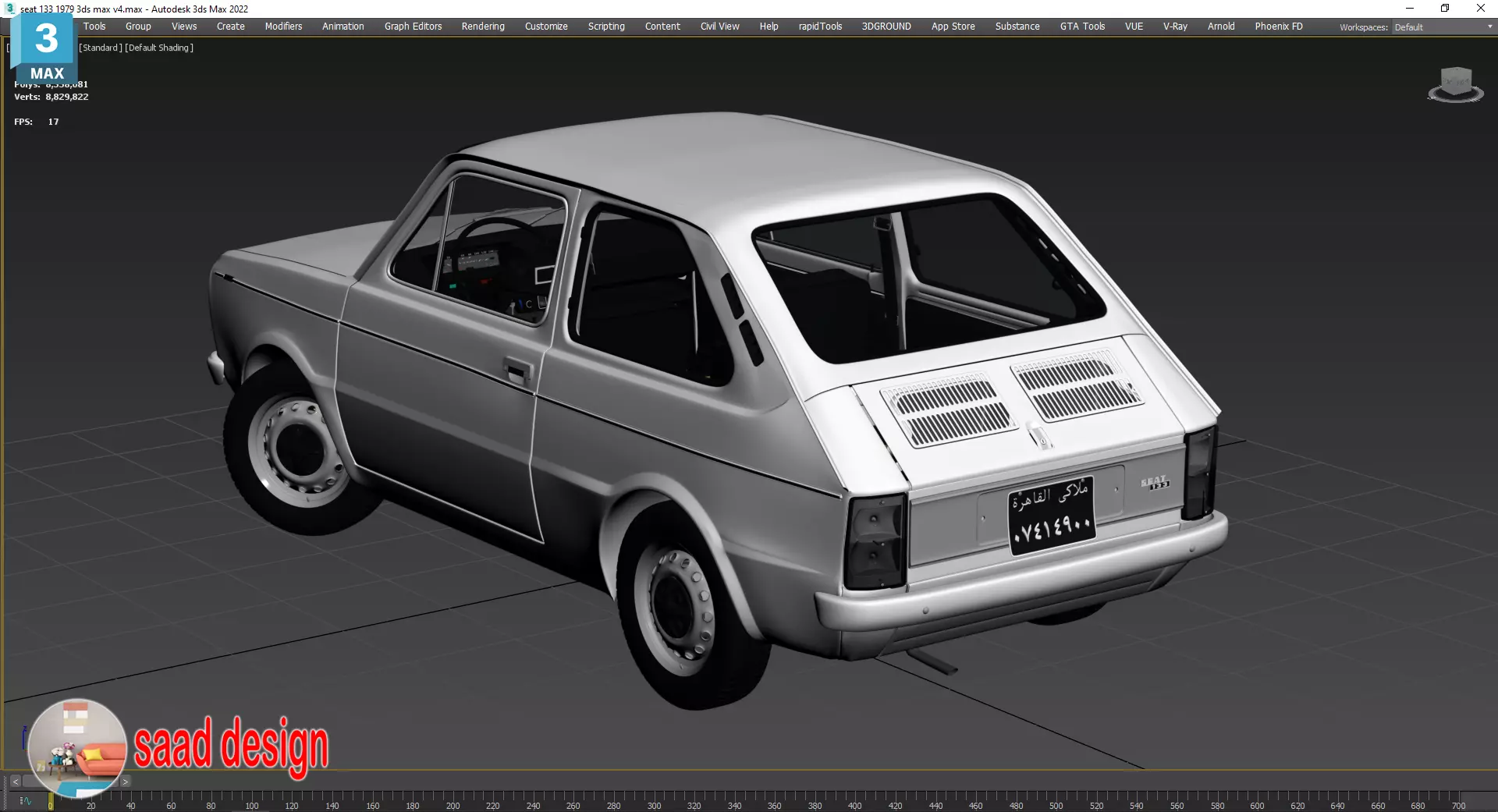 seat 133 cairo 1979 old 3D model_22