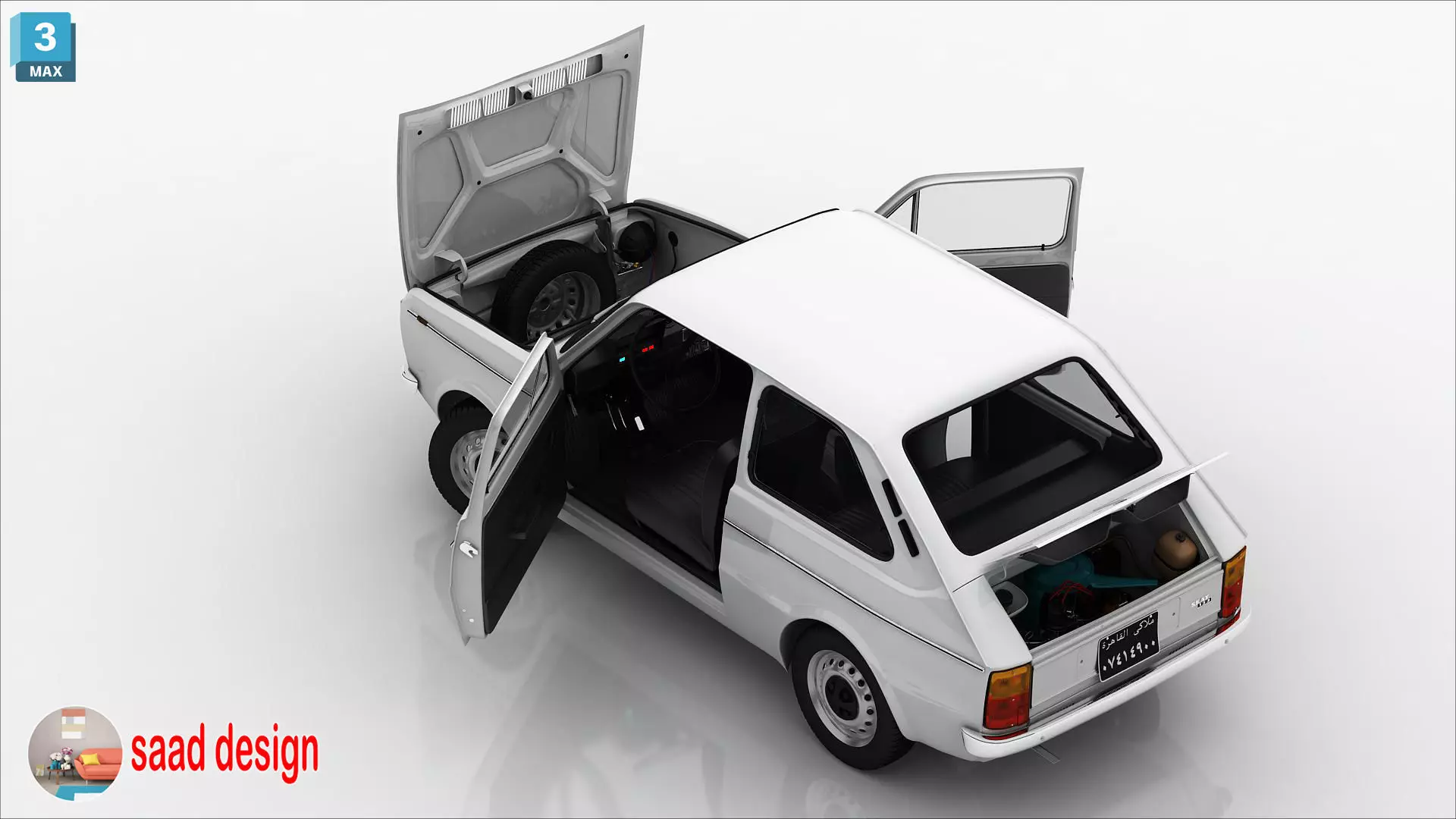 seat 133 cairo 1979 old 3D model_19