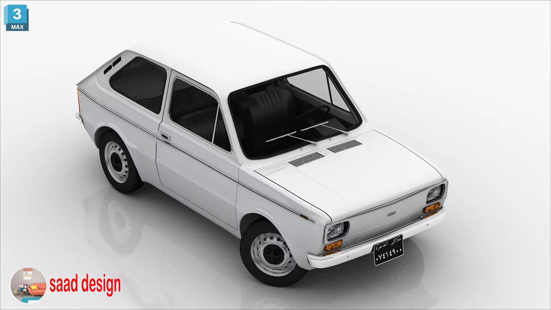 seat 133 cairo 1979 old 3D model_3