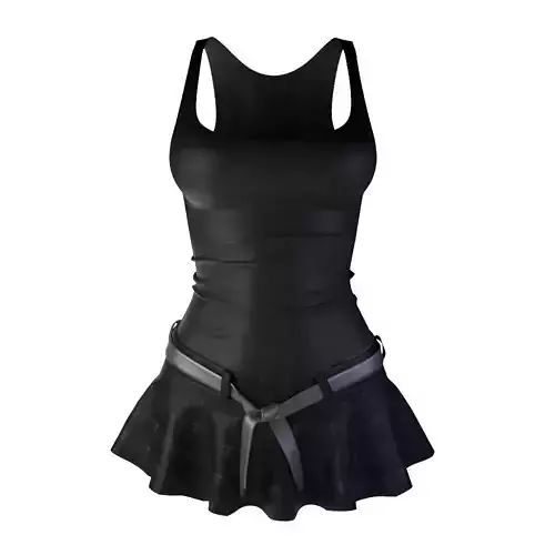 Black Tank Top with Pleated Skirt