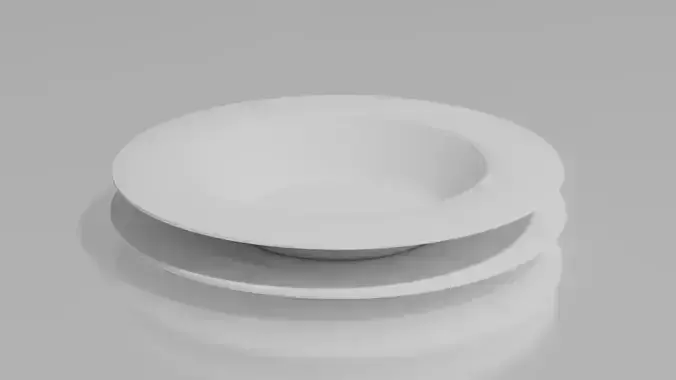 3D Plate Set  Simple Flat and Deep Plates