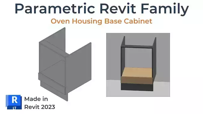 OVEN HOUSING BASE Cabinet Revit Family UK Parametric 3D model OVEN HOUSING BASE Cabinet Revit Family UK Parametric 3D model