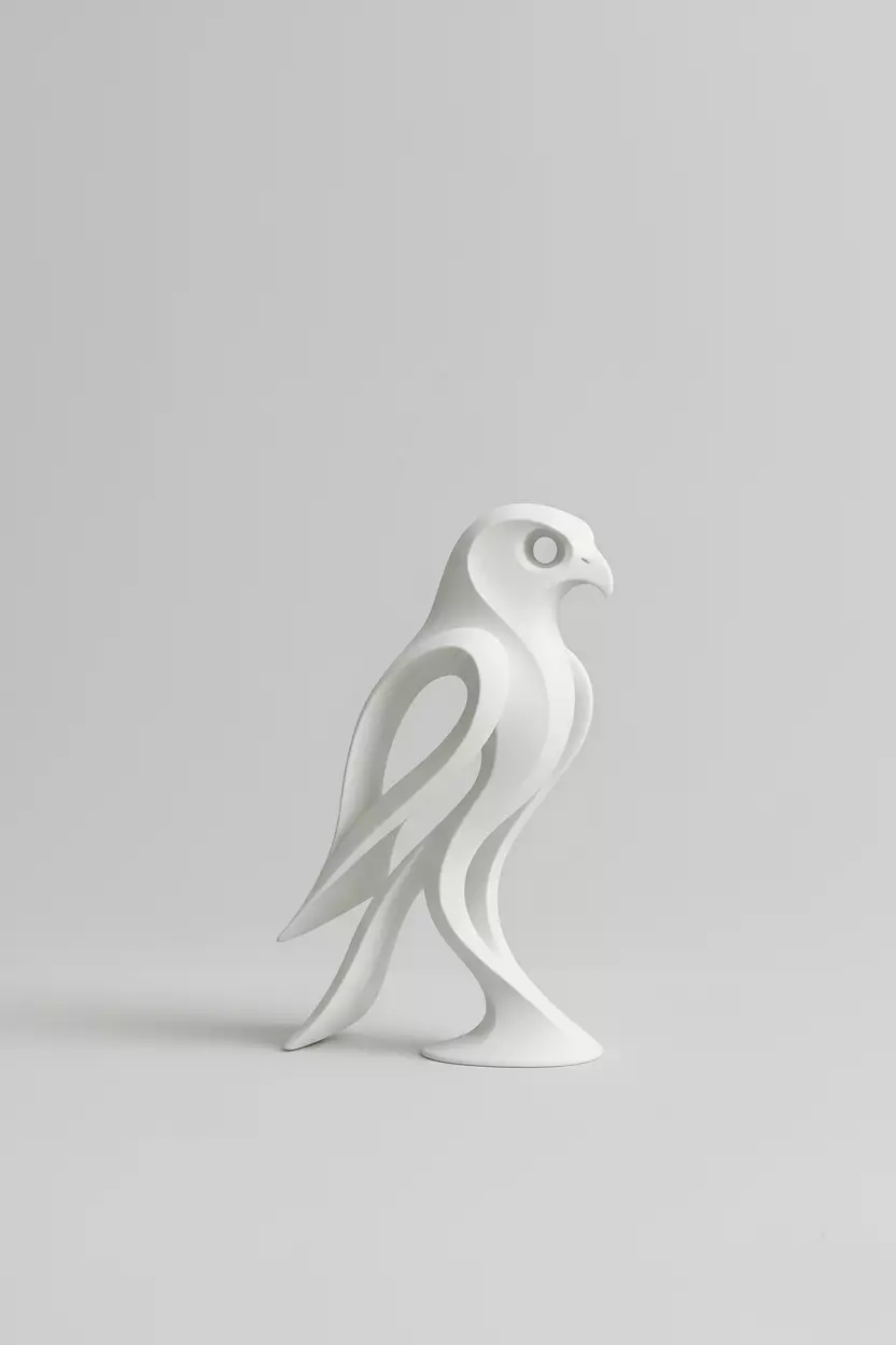 Falcon sculpture minimalist and stylized 3D print model_0