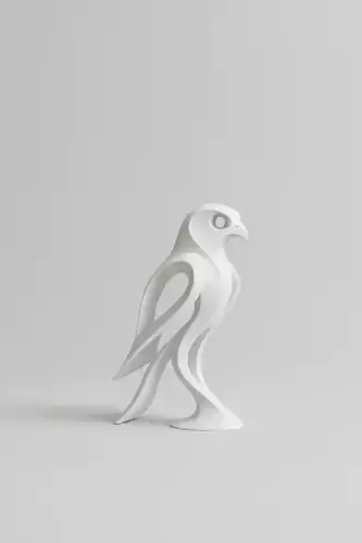 Falcon sculpture minimalist and stylized