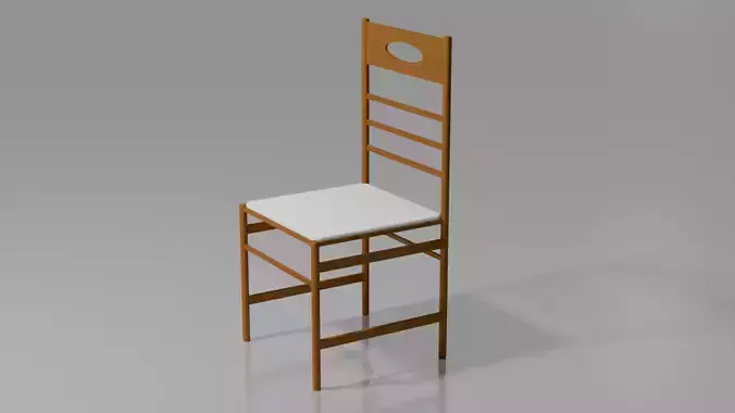 3D Wooden Chair  Minimal Design