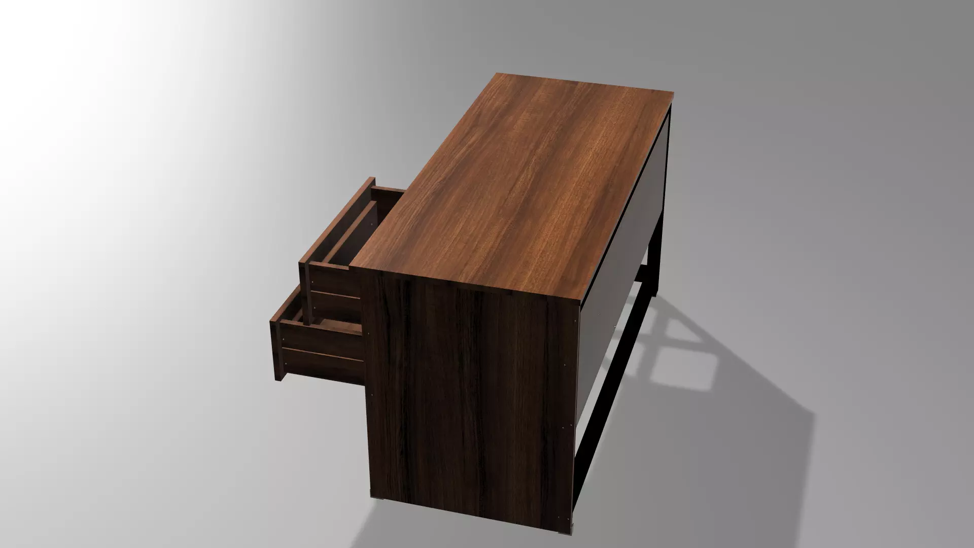 Modern Office Desk with Drawers  Product Design Model Free 3D model_12