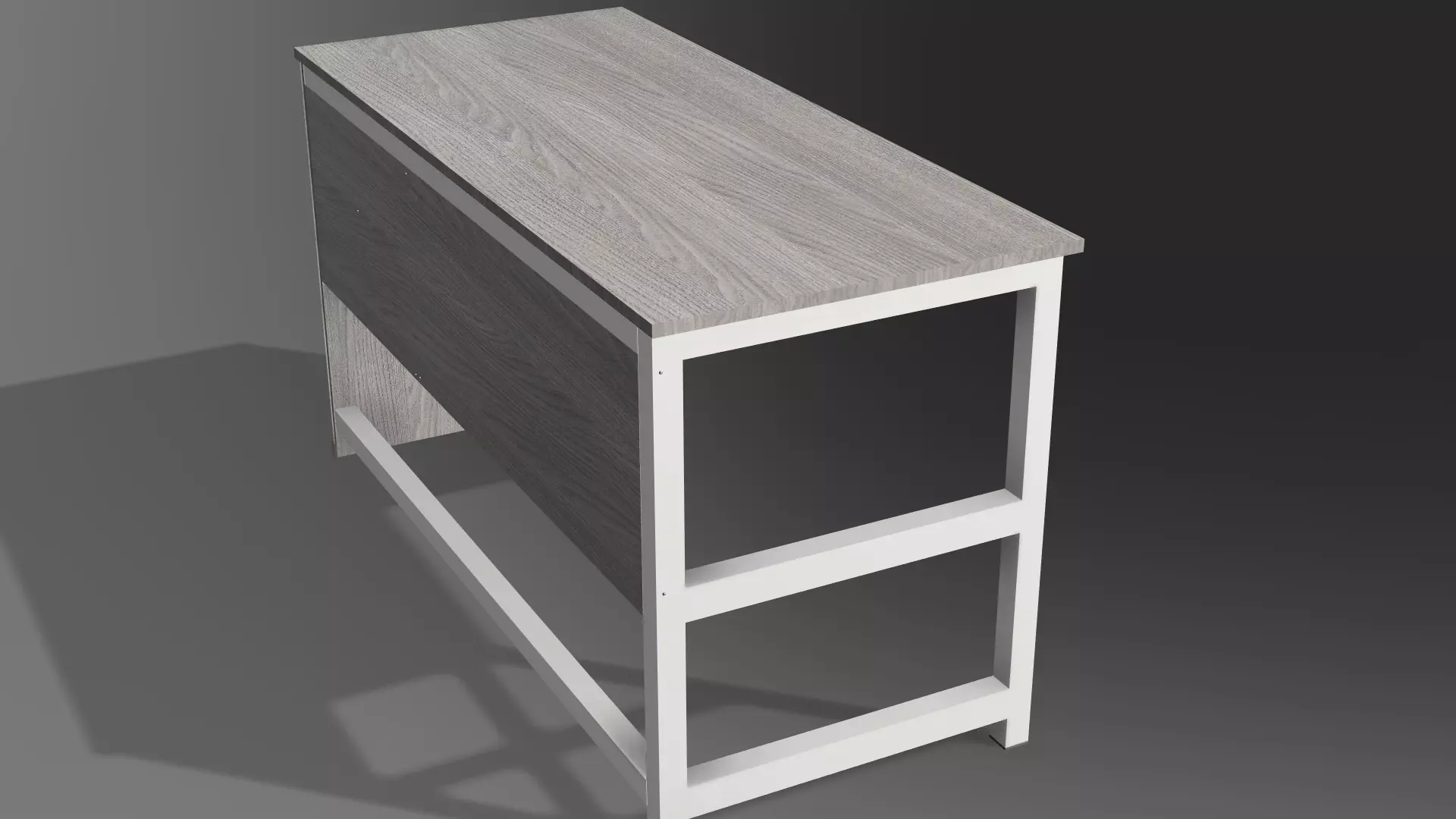 Modern Office Desk with Drawers  Product Design Model Free 3D model_4