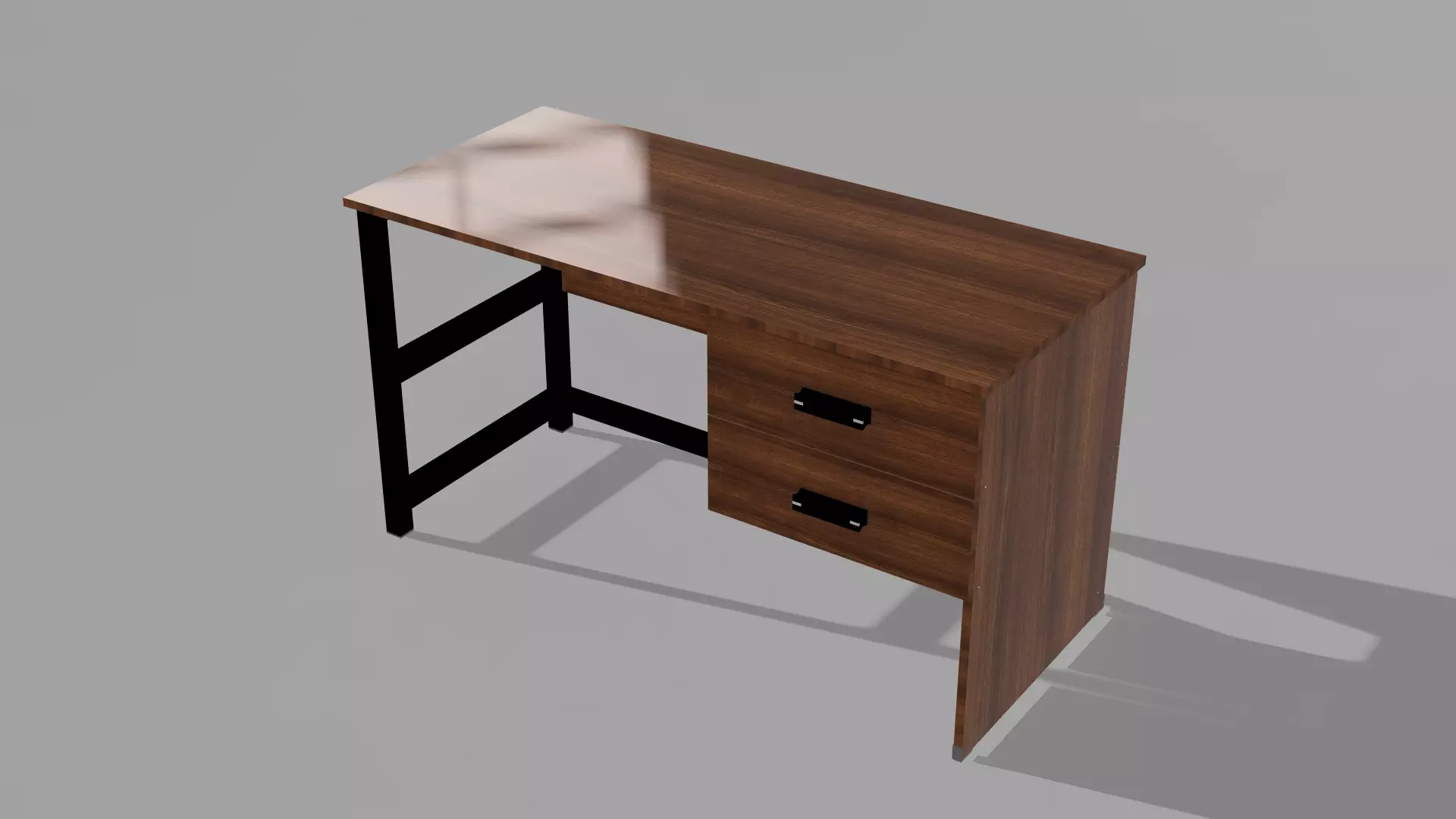 Modern Office Desk with Drawers  Product Design Model Free 3D model_0