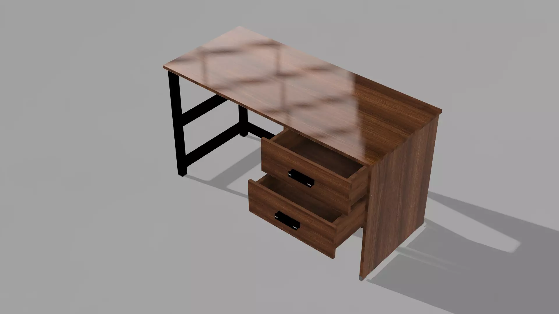 Modern Office Desk with Drawers  Product Design Model Free 3D model_10