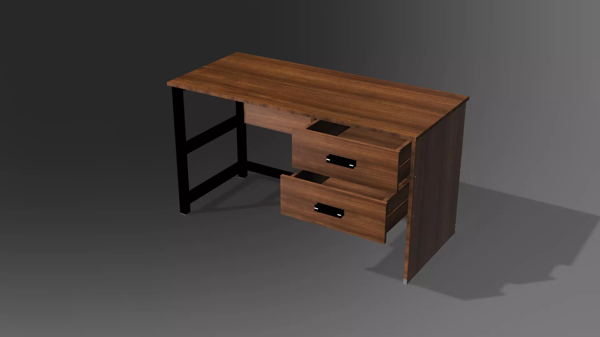 Modern Office Desk with Drawers  Product Design Model Free 3D model_1