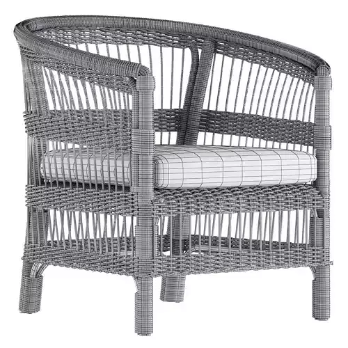 Palma Lounge Rattan Chair 3D model 6