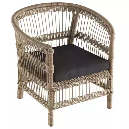 Palma Lounge Rattan Chair 3D model 5