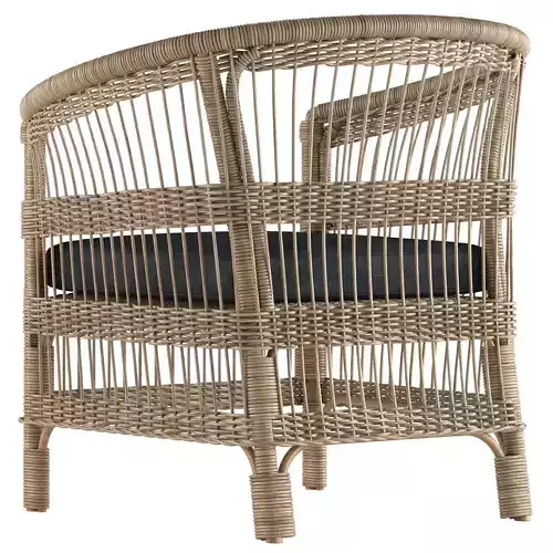 Palma Lounge Rattan Chair 3D model 2