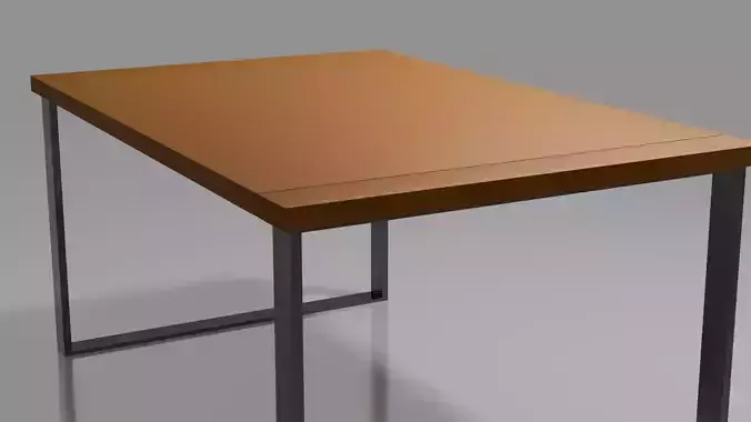 3D Modern Wooden Table  Minimalist Design