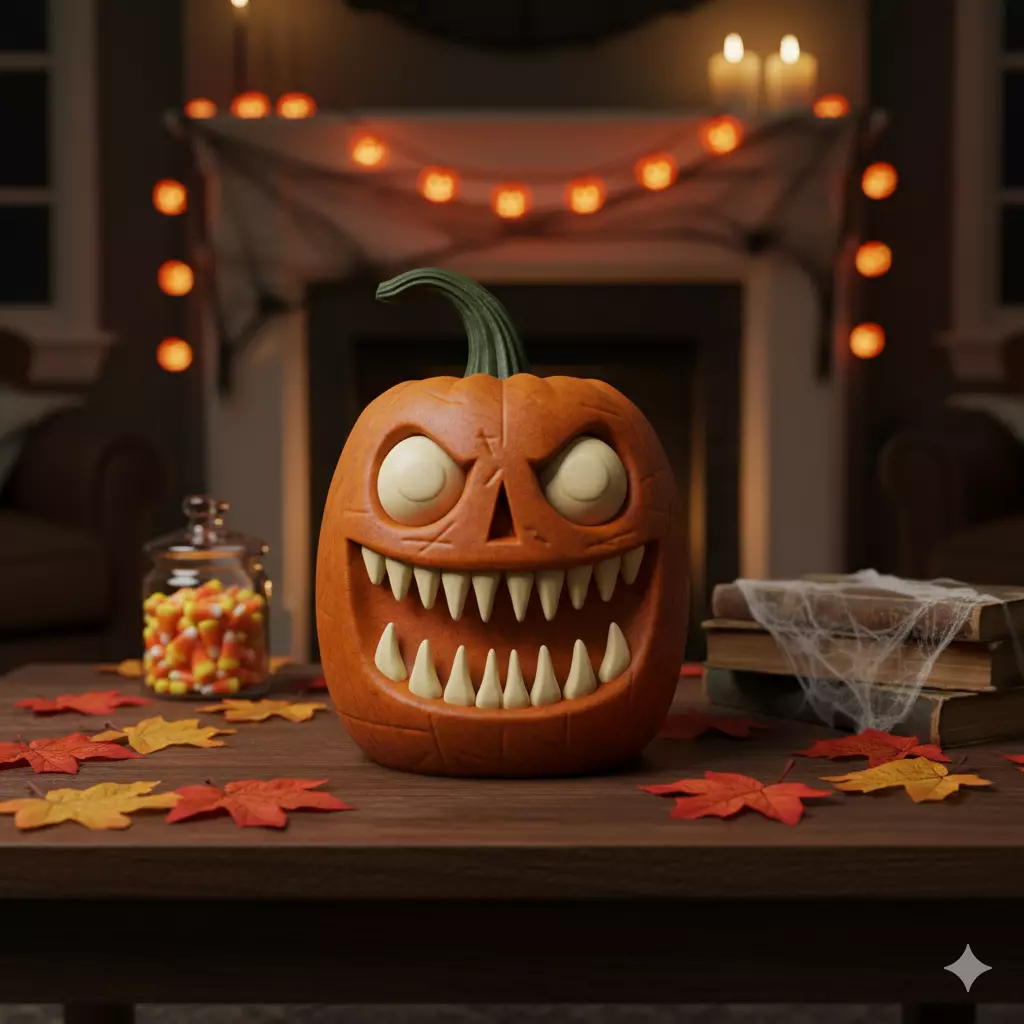 Monster Pumpkin for Halloween Decor 3D print model_0