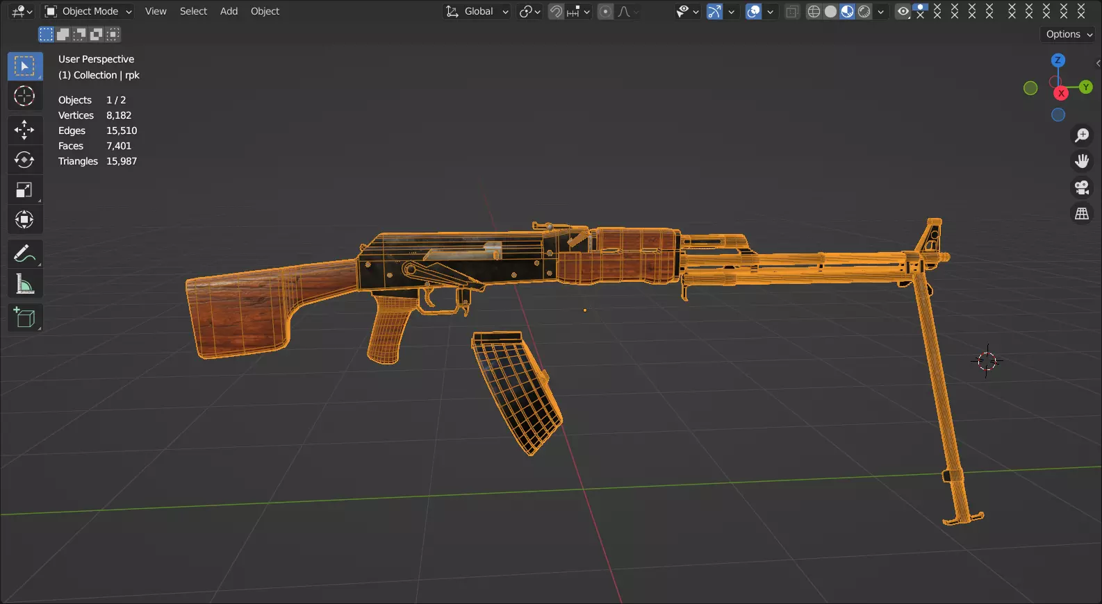 RPK74 Low-poly 3D model_7