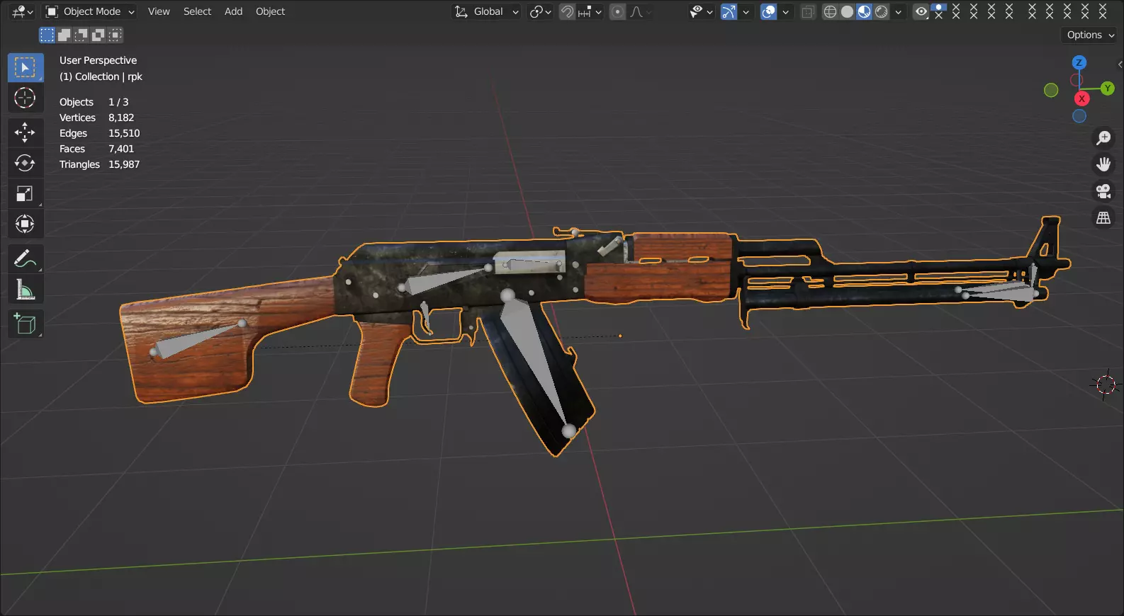 RPK74 Low-poly 3D model_6