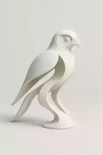 Falcon sculpture minimalist and stylized