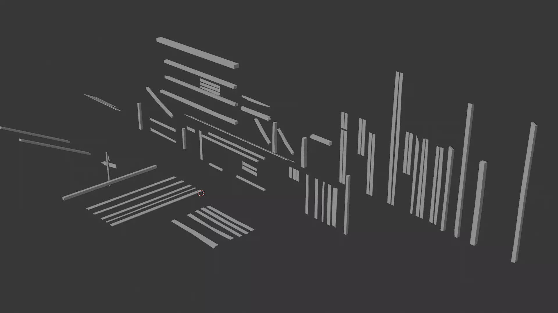 Pack wooden planks game-ready Low-poly 3D model_4