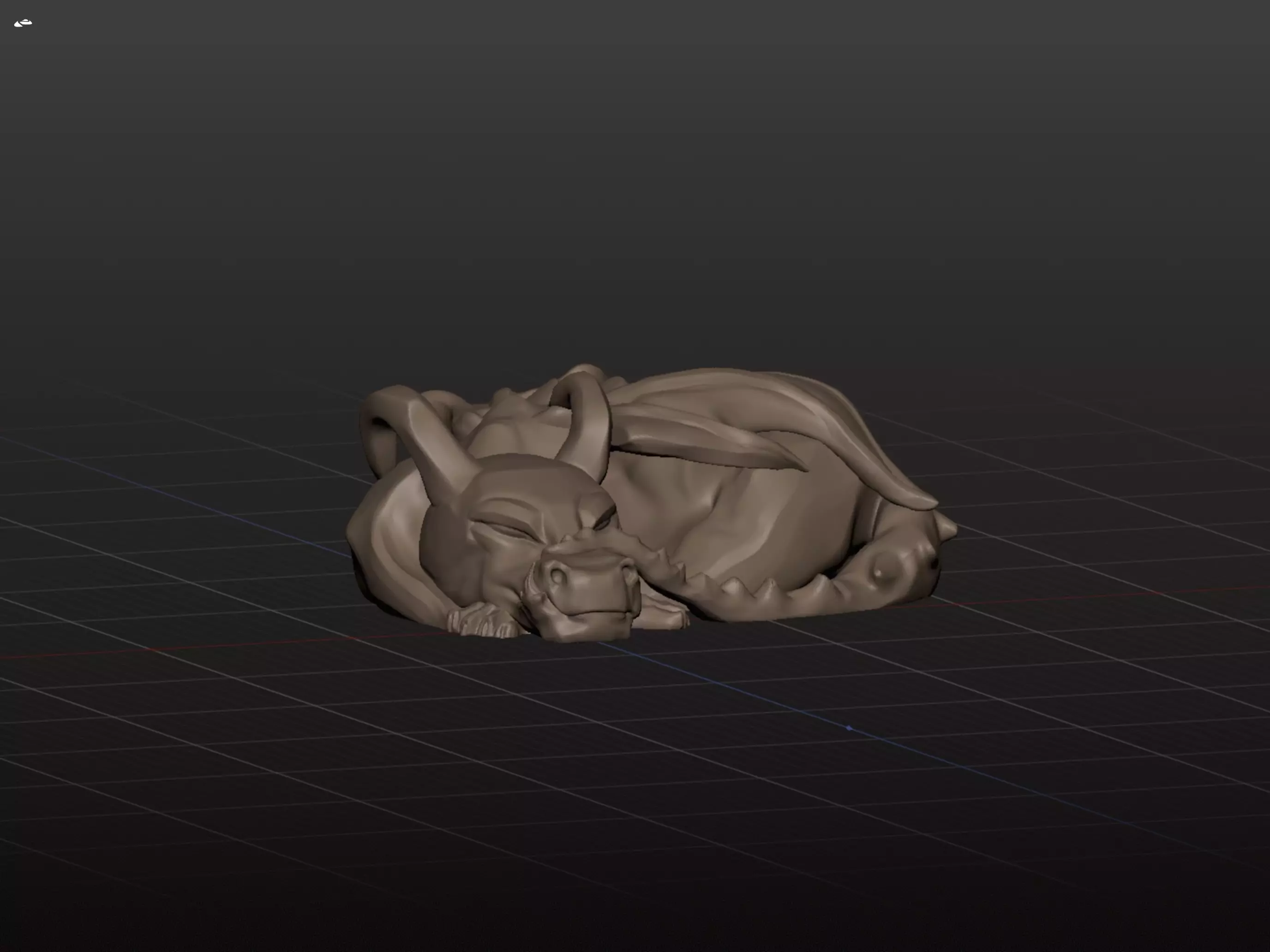 Stylized Sleeping Dragon Free 3D model_0