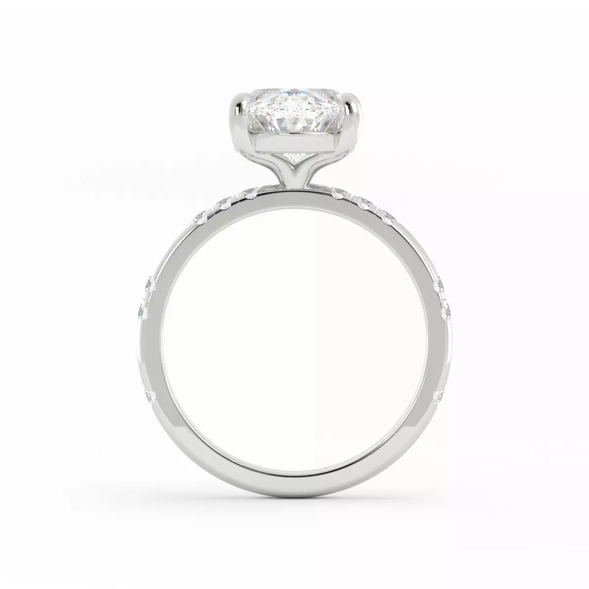 Oval Center Halo Solitaire Size 5 3DM 3D print model_3