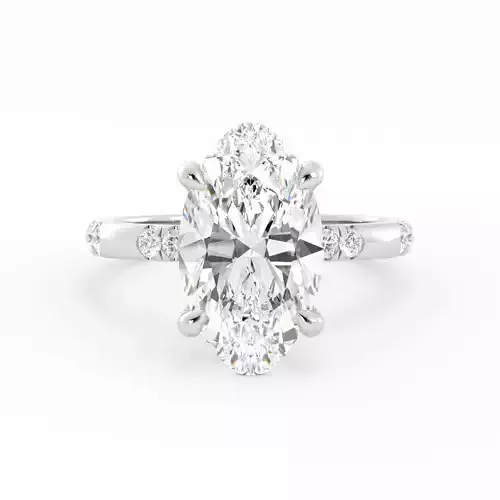 Oval Center Halo Solitaire Size 5 3DM