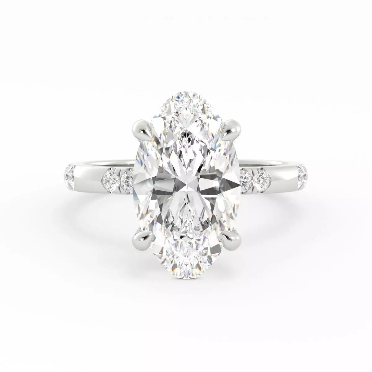 Oval Center Halo Solitaire Size 5 3DM 3D print model_0