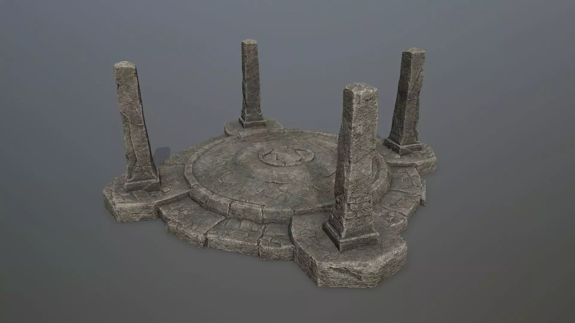 Ruin Gate Low-poly 3D model_5